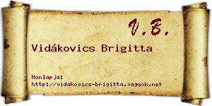 Vidákovics Brigitta névjegykártya
